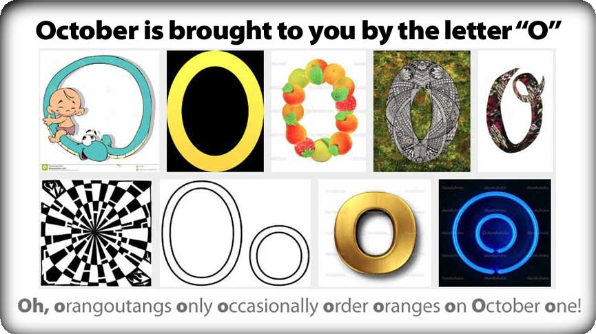 over October letter O