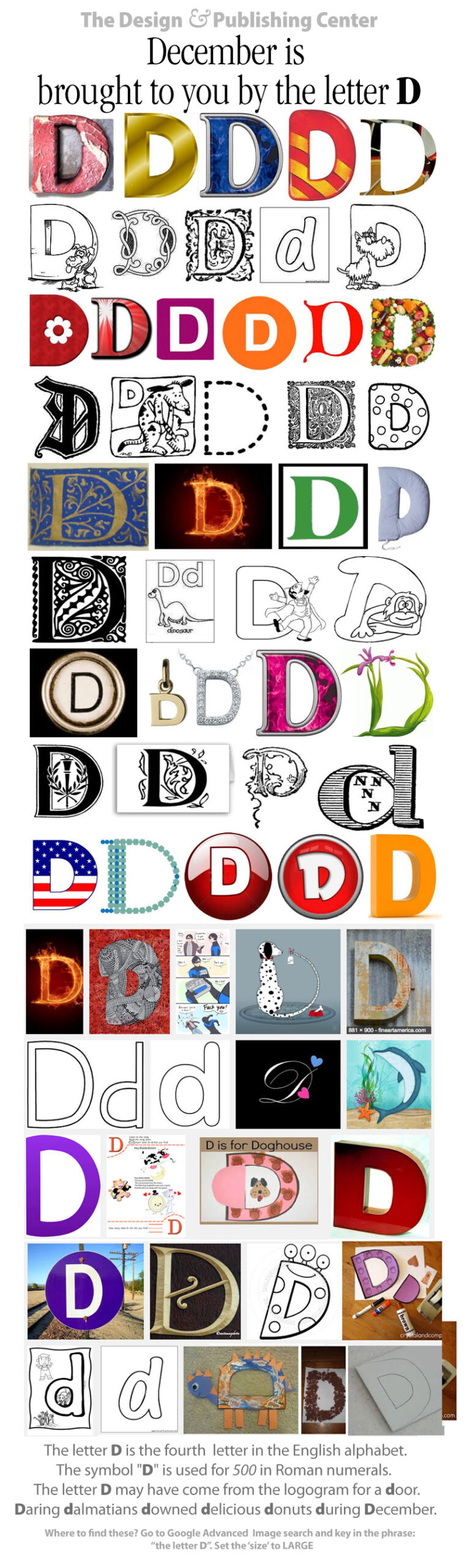Free poster for the letter D