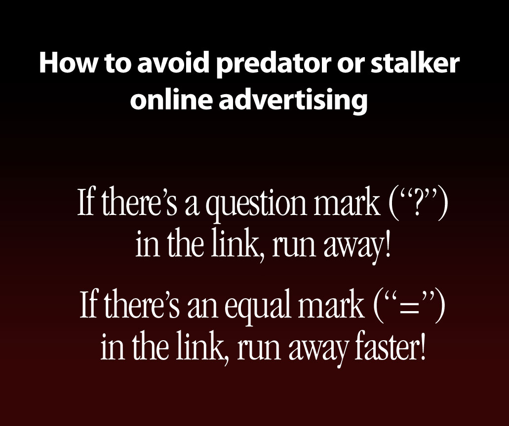 Avoiding stalker and predator links online