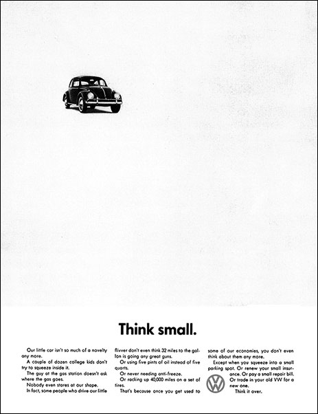 Original Think Small ad by Bill Bernbach