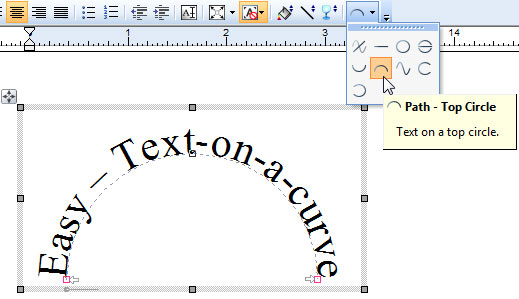 how to curve text in printmaster platinum 18