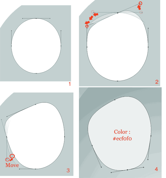 draw simple circle shapes, then modify