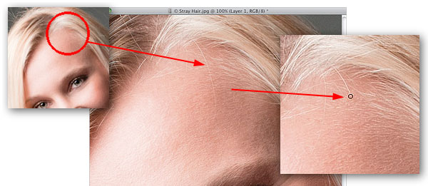 Retouching hair: removing strands – Graphic Design & Publishing Center