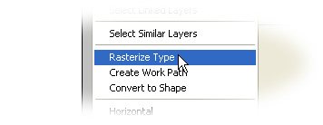 rasterize the type layer
