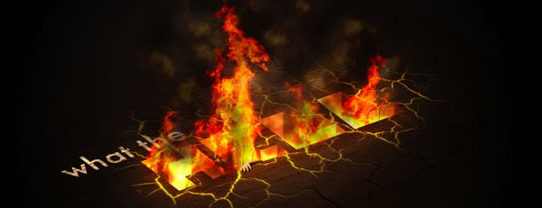Burning hell text effect
