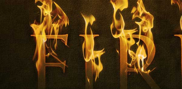 Dramatic text on fire effect