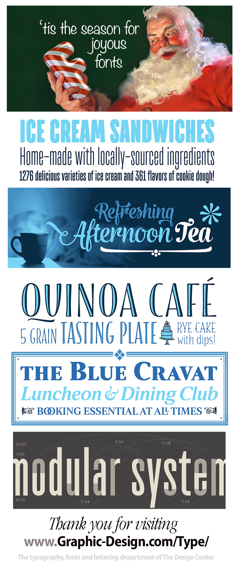 click here to see an enlargement of our December fonts poster