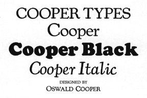 Cooper typeface sample