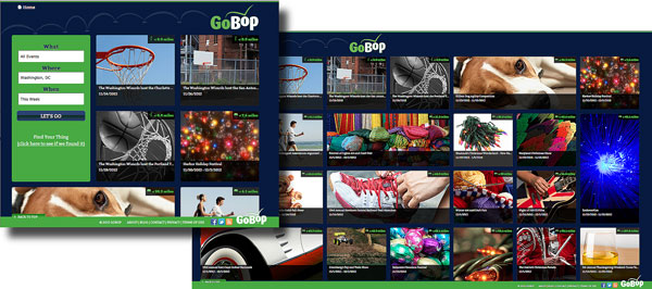 GoBop web design review critique - sizing the screen
