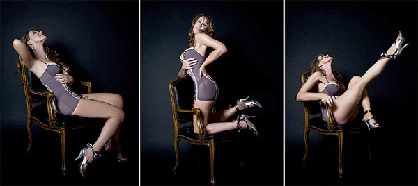nude on a chair in three positions